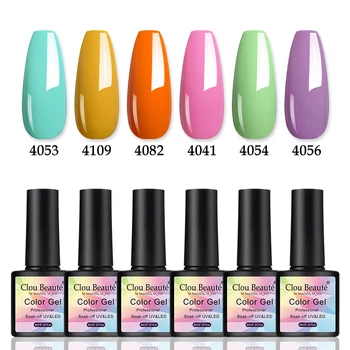 Clou Beaute 6 pz/lotto Gel Per Unghie Semi Permanente Soak Off Gel UV Vernice Ibrida Manicure Rosa Nudo Rosso Unghie Art Smalto Per Unghie