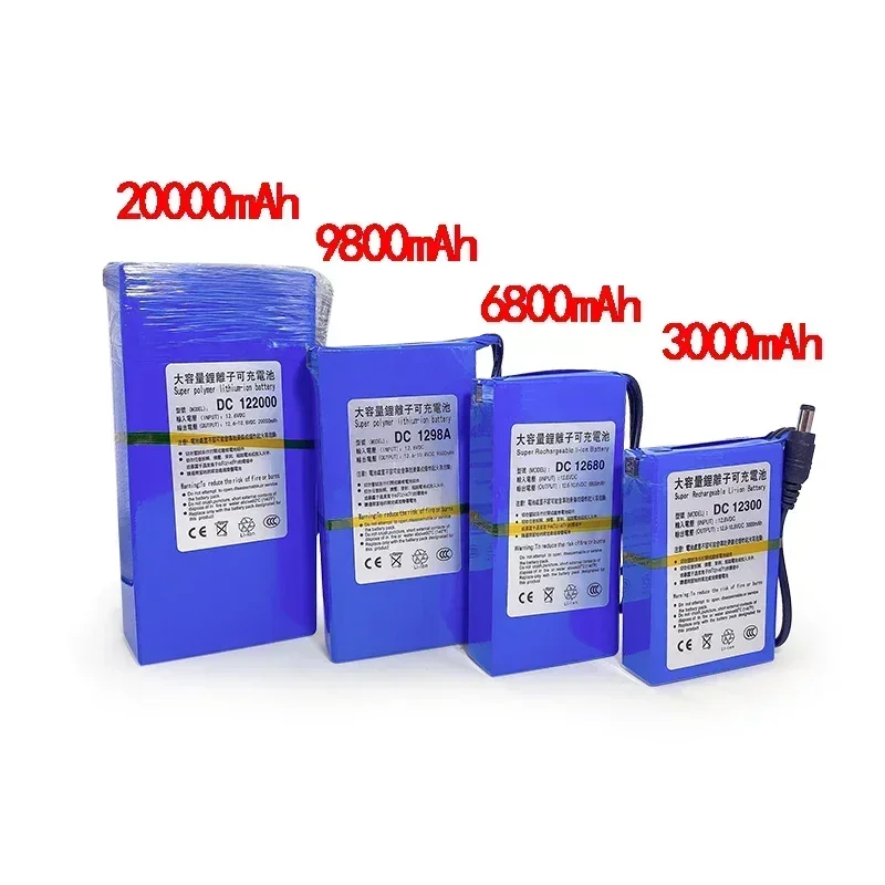 Polymeer-lithiumbatterij met grote capaciteit, 12 V monitoring LED-lichtbak, straatlantaarn, zonne-lichtstrip, oplaadbatterij
