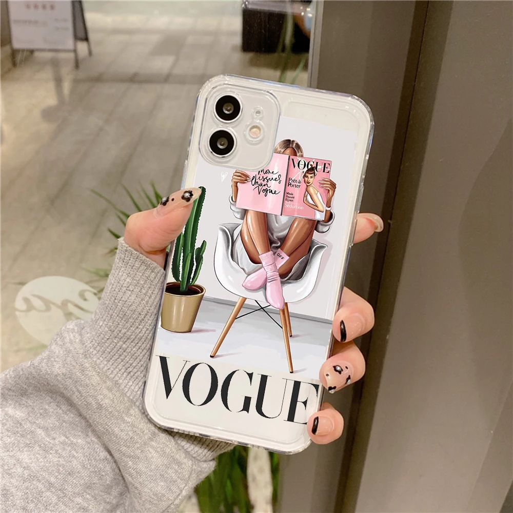 Funda de teléfono para chicas a la moda para iPhone 15, 14, 13, 12, 11 Pro Max, Funda para iPhone XR X XS Mini SE 7 8 Plus, Funda a prueba de golpes