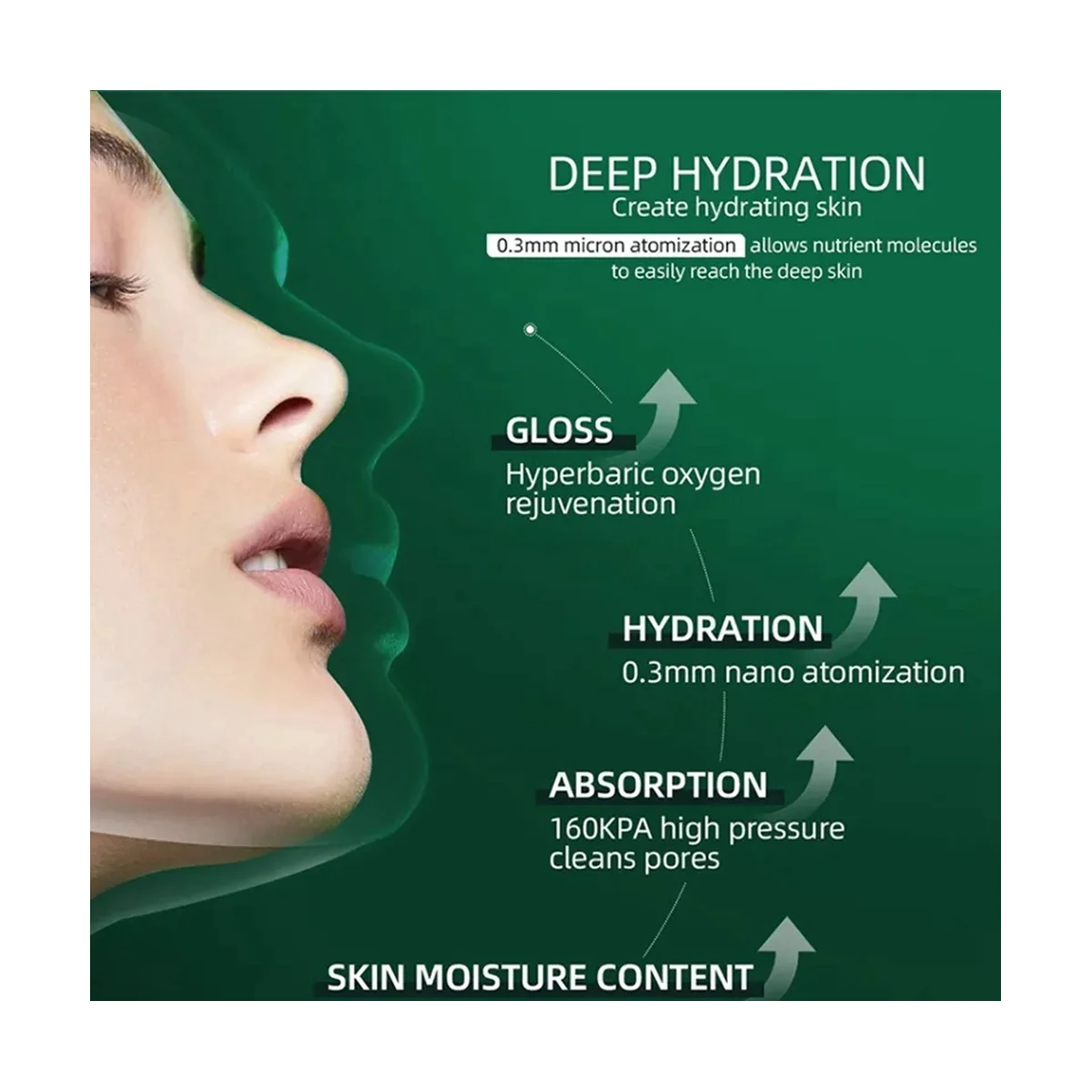 Spray doméstico do injetor de oxigênio nano de alta pressão entra no instrumento portátil de injeção de oxigênio para pulverização