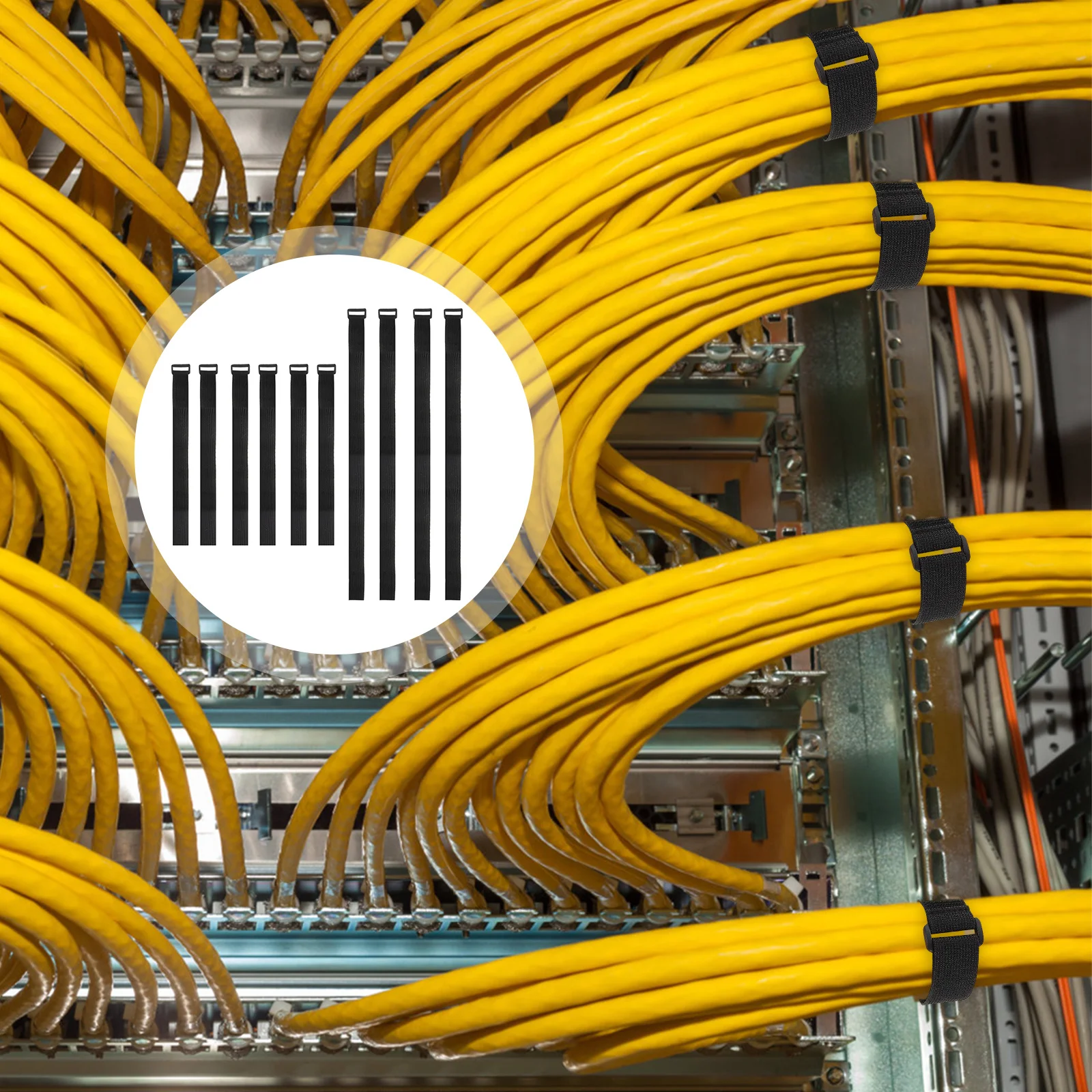 

10Pcs Reusable Tape Cable Ties Hook Loop Fastener Durable Organizer Cord Management Cable Ties Cord Strap