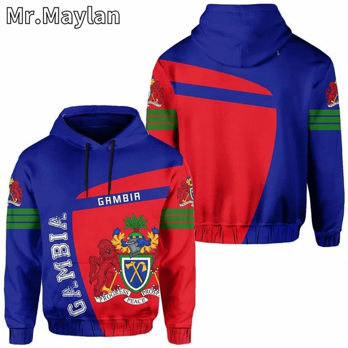 

AFRICAN HOODIE Country GAMBIA Flag 3D Printed Unisex Hoodies Men/Women Streetwear Zip Pullover Casual Jacket Tracksuits W-166