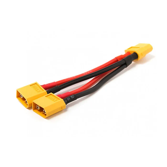 

10 шт. Amass XT60 двойной удлинитель Y-разветвитель провод 12AWG силиконовый медный параллельный разъем для батареи кабель-адаптер RC Lipo батарея