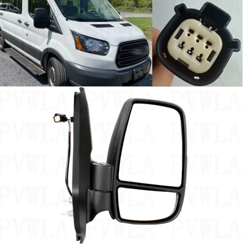 

Right Side 3 Pins Satin Black Power Adjust Reversing Mirror For Ford Transit 150 250 350 2014 2015 2016 2017 2018 2019 2020-2022