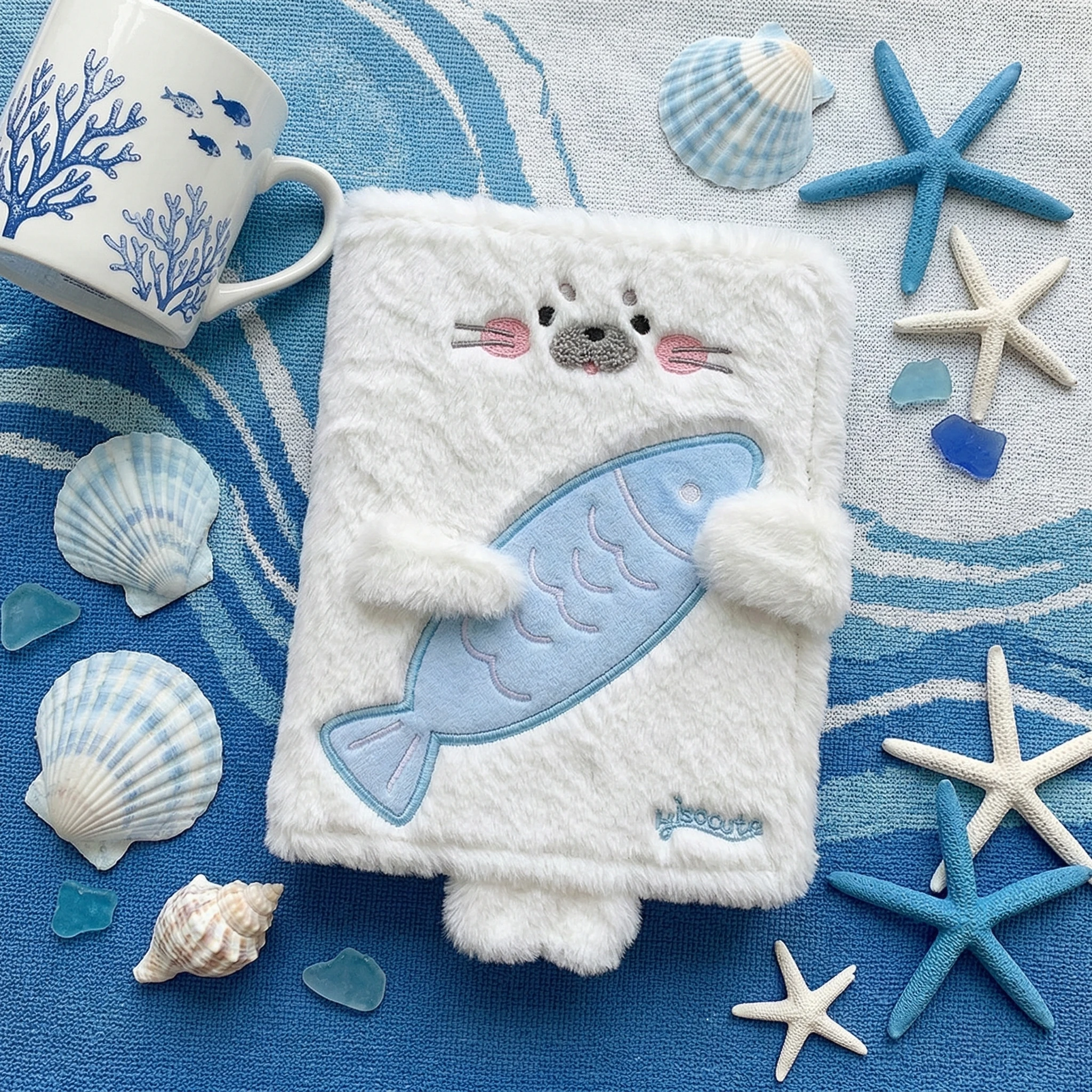 

Plush Seal Loose-Leaf Photo Album for Student & Fans, K-Pop Idol Cards Storage Pocket Cover, Cute Scrapbook Memory Storage