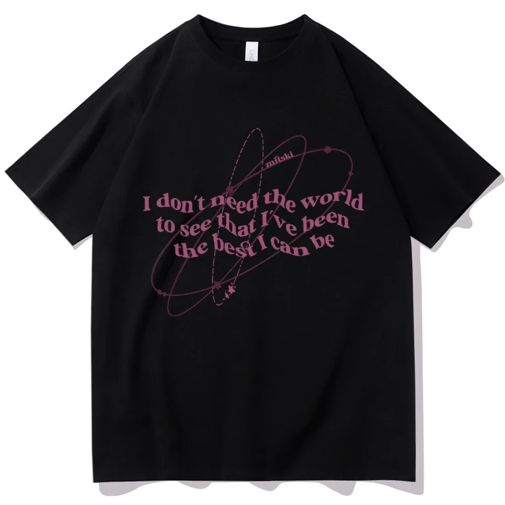 تي شيرت Mitski Francis Forever Lyrics مصنوع من مزيج القطن والبوليستر بأكمام قصيرة ورقبة دائرية ومطبوع كاجوال للصيف #2