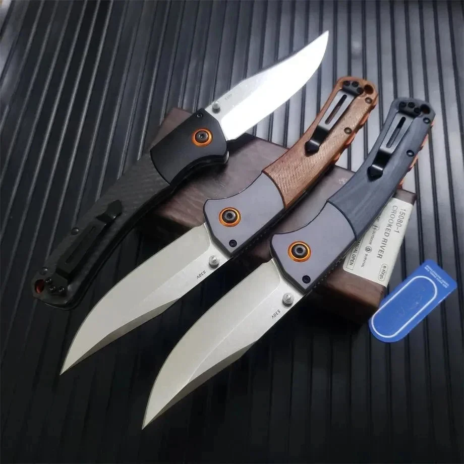 

BM 15080 Crooked River Folding Knife 3.8" S30V Clip Point Blade Wood/G10/Carbon Fiber Handles Pocket Hunting Tactical Knives