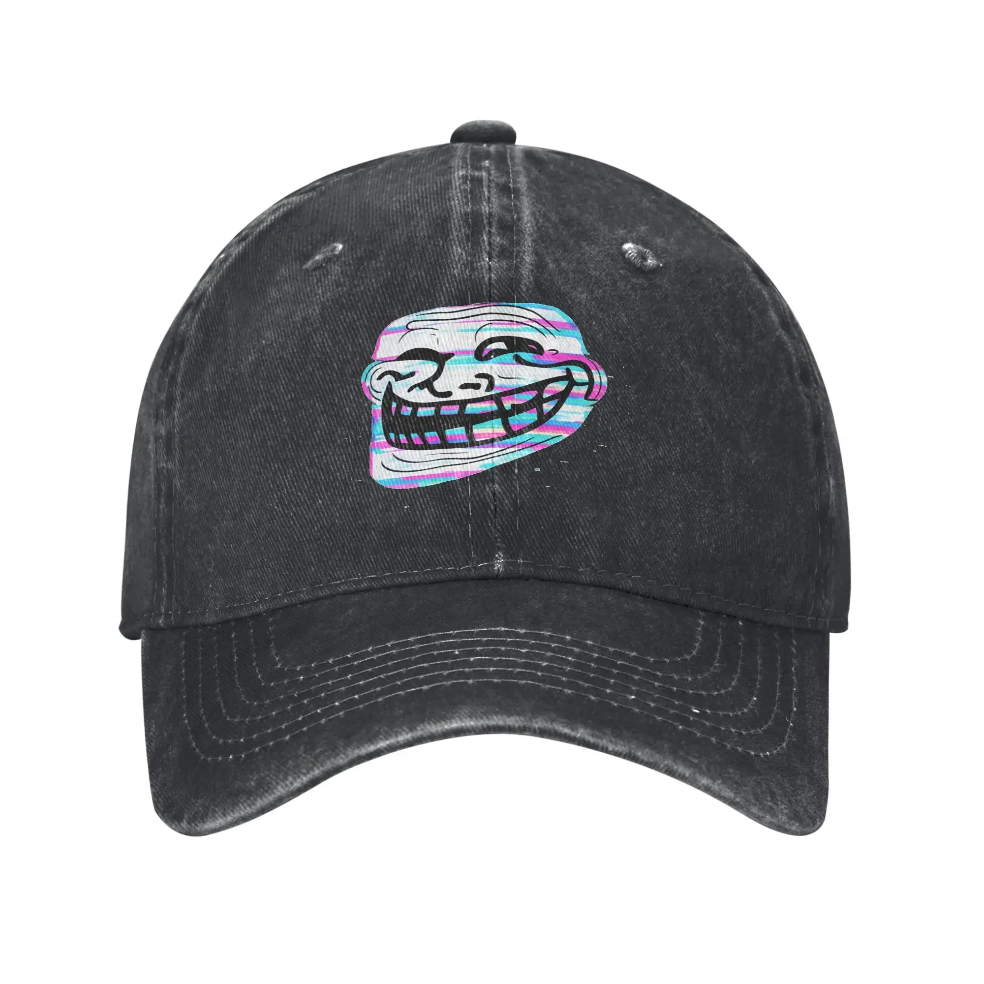 Funny Trollface Meme Sun Baseball Cap Couple Women Design Trucker Hat Spring Y2k Retro Hiking Fishing High Quality Caps