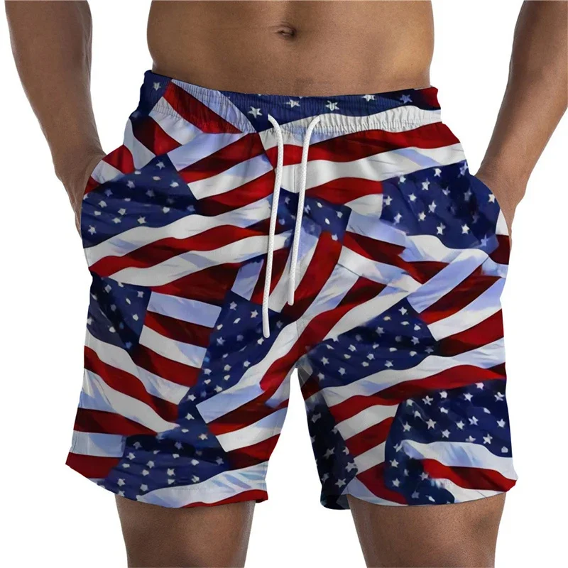 Pantalones cortos con estampado 3D de bandera nacional de EE. UU. Y Reino Unido para hombre, pantalones cortos de playa informales, secado rápido, bañadores de natación, pantalones cortos de tablero geniales