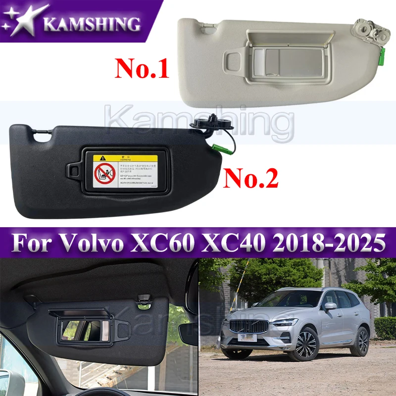 Kamshing 1 piece Car Inside Sunvisor For Volvo XC60 XC40 2018-2025 Sun Shield Front Sunshade Sun Visor