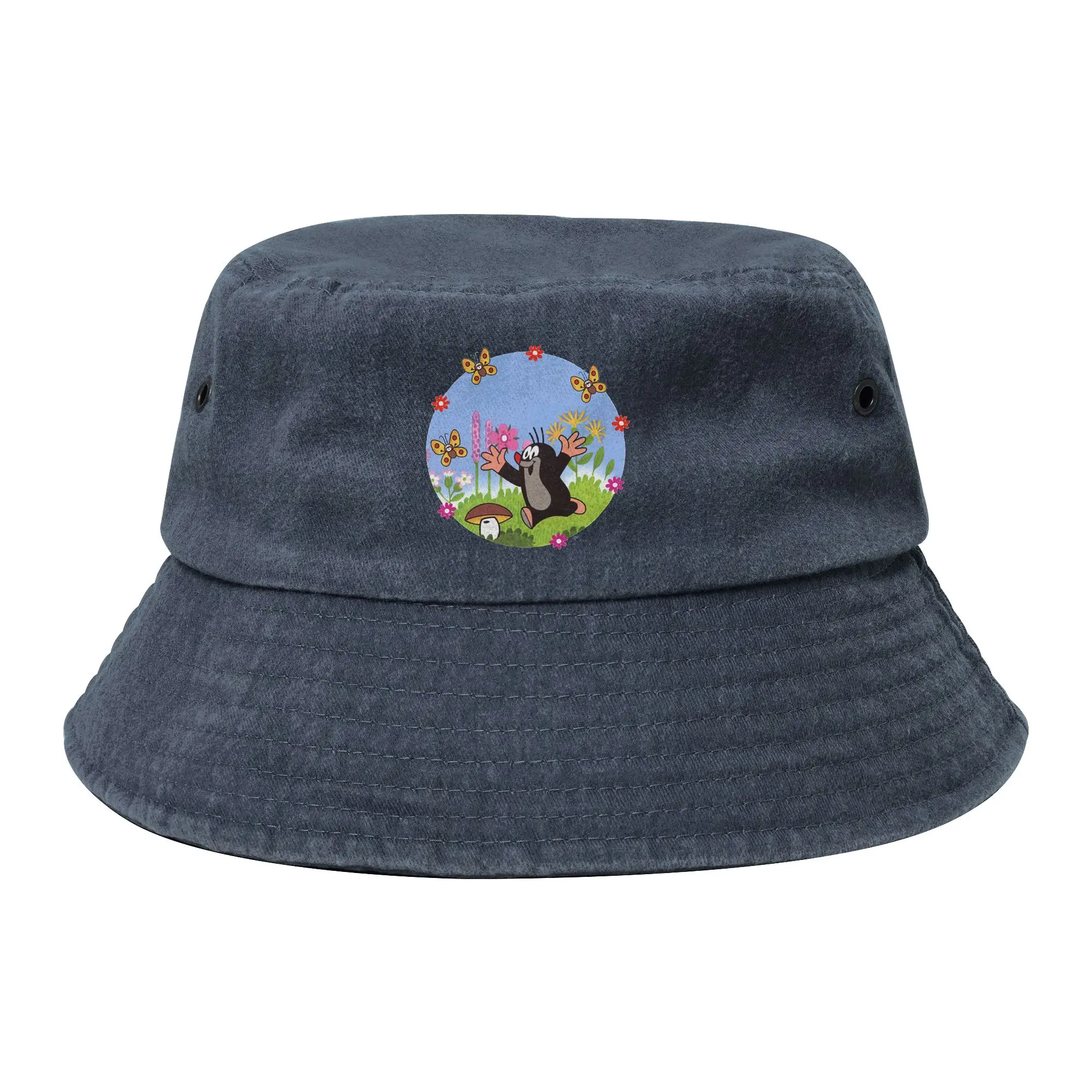 Chapéu de Praia The Little Mole Krtek, Chapéu Bucket Fofo, Chapéu de Sol para Rua, Chapéu Bob Dobrável, Chapéus de Pescador para Atividades ao Ar Livre