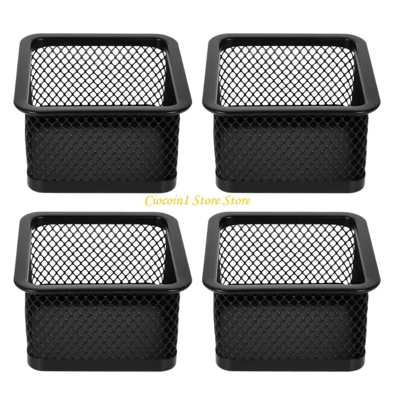 A3PC 4Pcs Desktop Paper Clip Box Stackable Iron Metal Paper Clip Dispenser for Home School Office Desk Organization