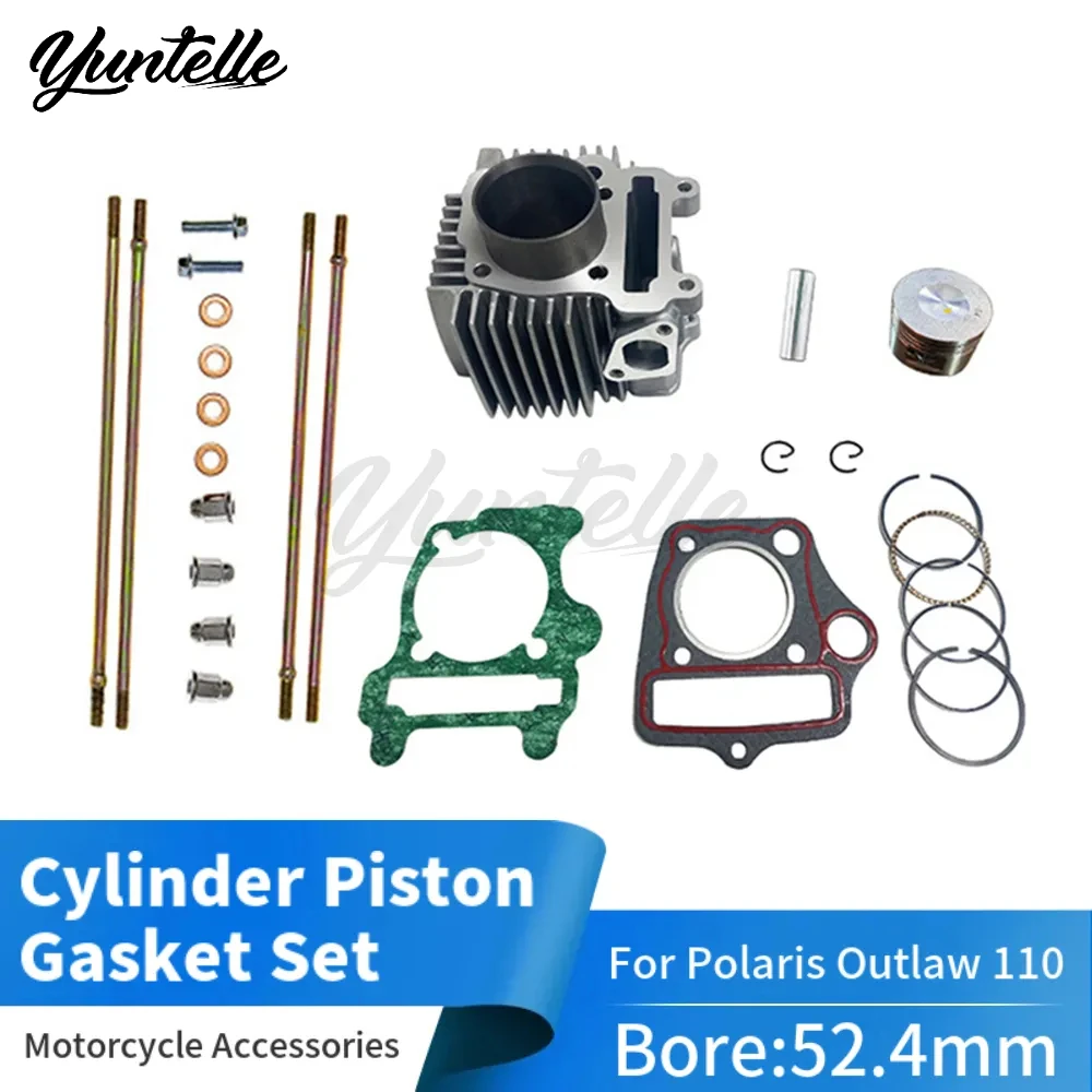 52.4mm Engine Cylinder Block Piston Ring Overhaul Gasket Kit For Polaris 110 Outlaw 90 110 2007-2016 Bike Motorcycle Accessories