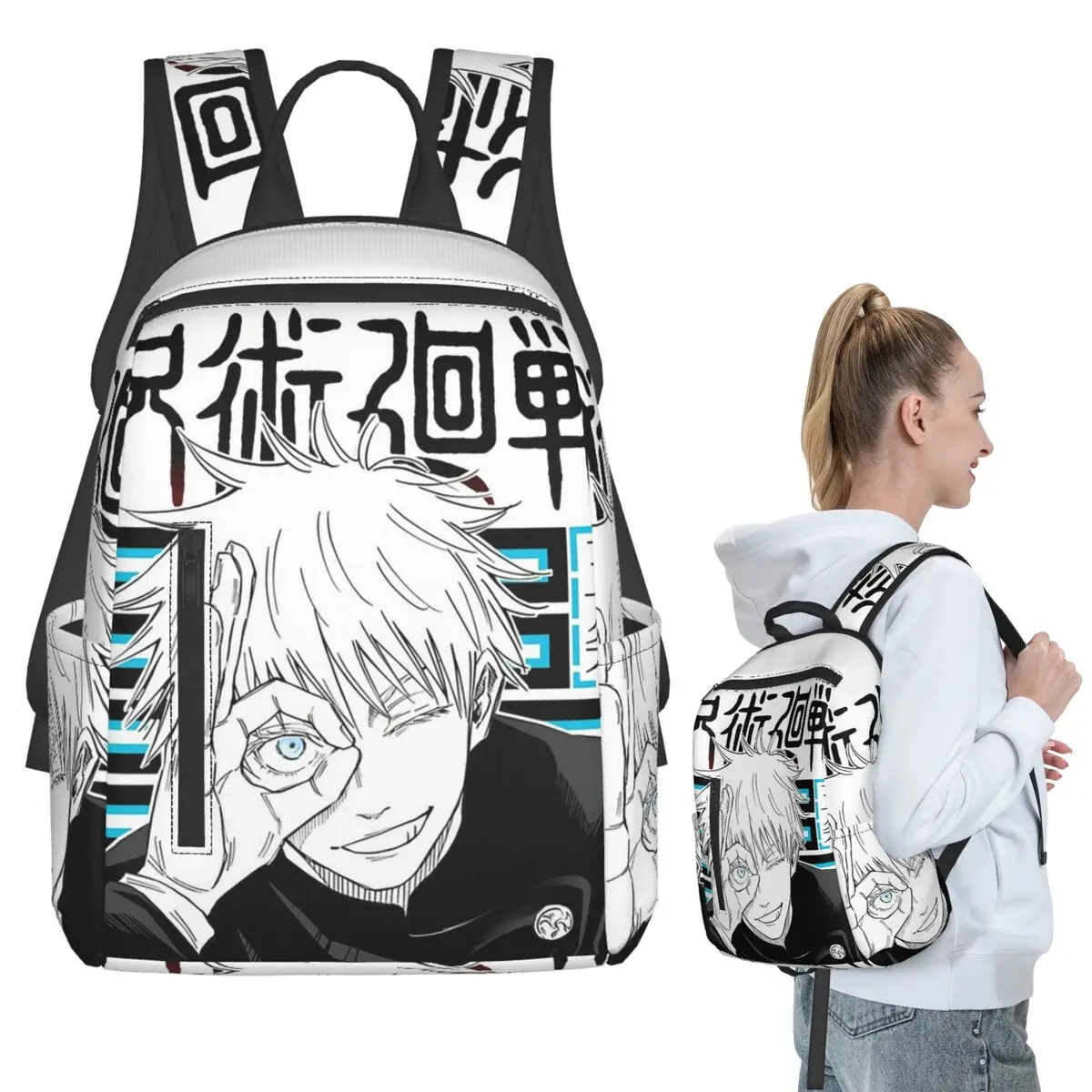 Gojo Satoru Anime Jujutsu Kaisen Backpack Student BookBag Children School Bag Computer Shoulder Bags Boys Girls