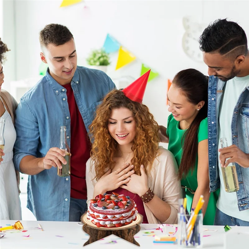 

Держатель для торта для кемпинга, 3 шт., деревянная подставка для лесного кекса, украшение в стиле вестерн, держатель для торта