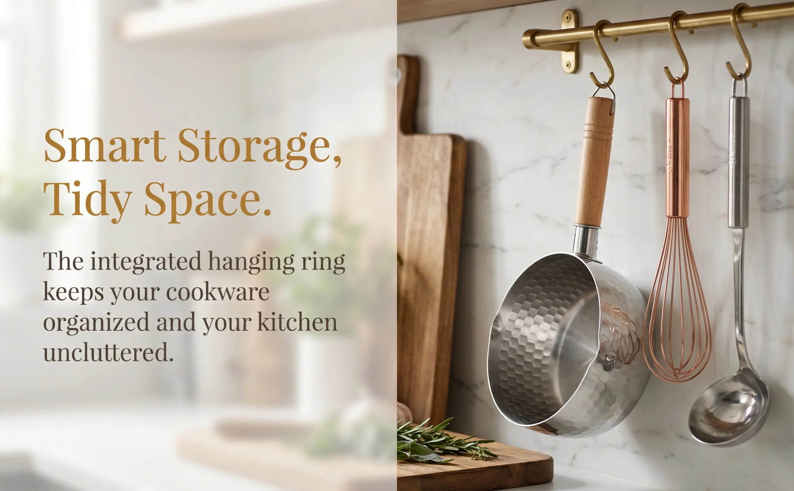1Pcs Wooden Handle Small Milk Pot Stainless Steel Nonstick Saucepan for Soup Baby Food Cooking Kitchen Cookware Hanging Ring 6