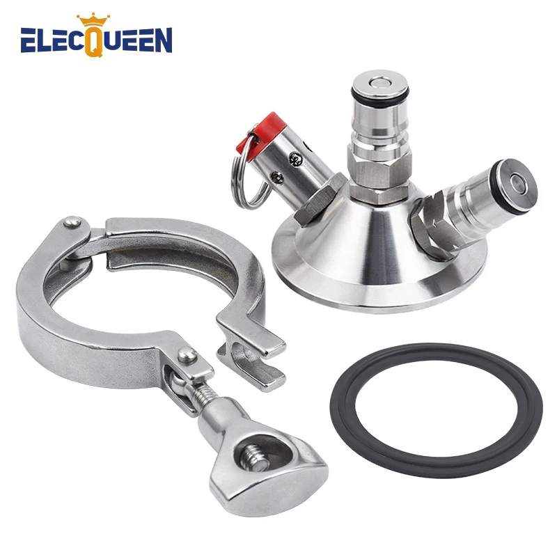 Sankey Keg Ball Lock Tri-Clamp Conversion Kit, 2\'\' Tri-Clover Clamp Connector Commercial Beer Keg Adapter Tapping Head dispenser