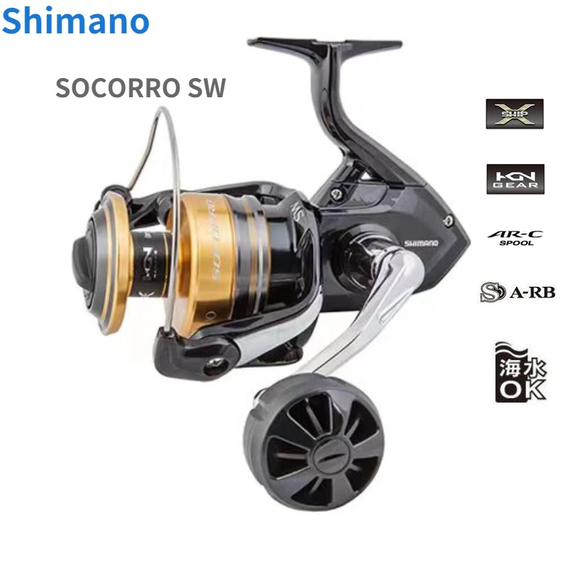 2016 SHIMANO SOCORRO SW 5000 6000 8000 10000 Big Sea Fishing Reel 4+1BB 4.9:1 X-Ship Saltwater Trolling Spinning Reel Fishing