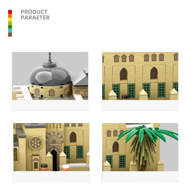 Kreative Architektur Jerusalem Baustein AL-A Wong Moschee Bau Modell Sets Pädagogisches Spielzeug Ziegel Sammlung Für Geschenke