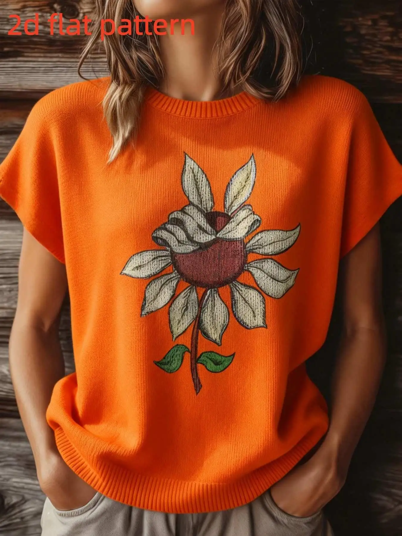 

Женский топ без рукавов с круглым вырезом и цифровым принтом, модная новинка весна-лето, без текстурной отделки, с плоским цифровым принтом, стильная женская одежда