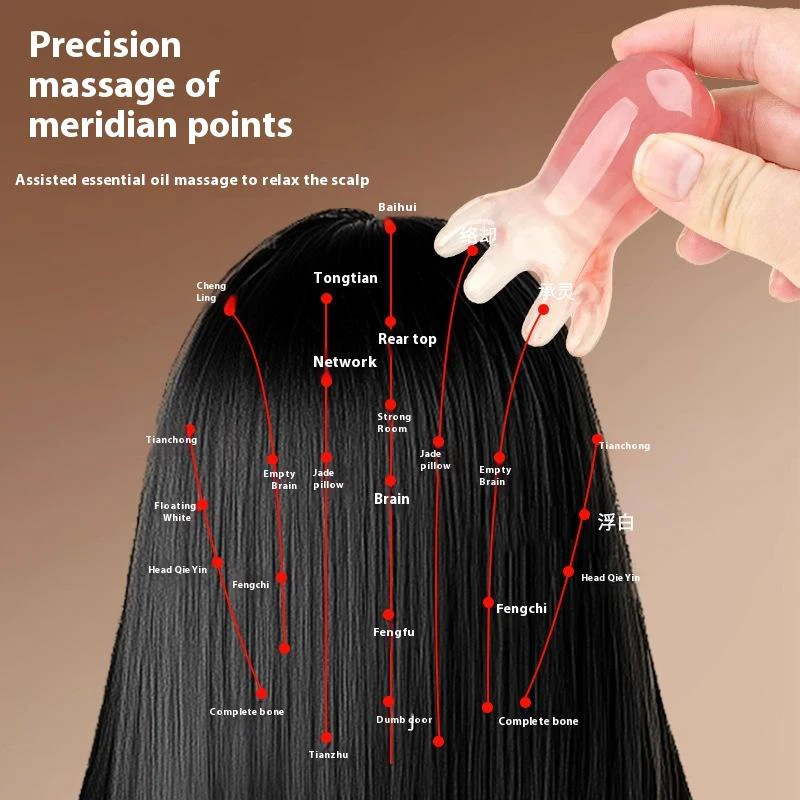 

Extended Ergonomic Octopus Head Resin Gua Sha Massager Portable Face Body Scalp Pressure Point Tool Spa Quality Home Travel Use