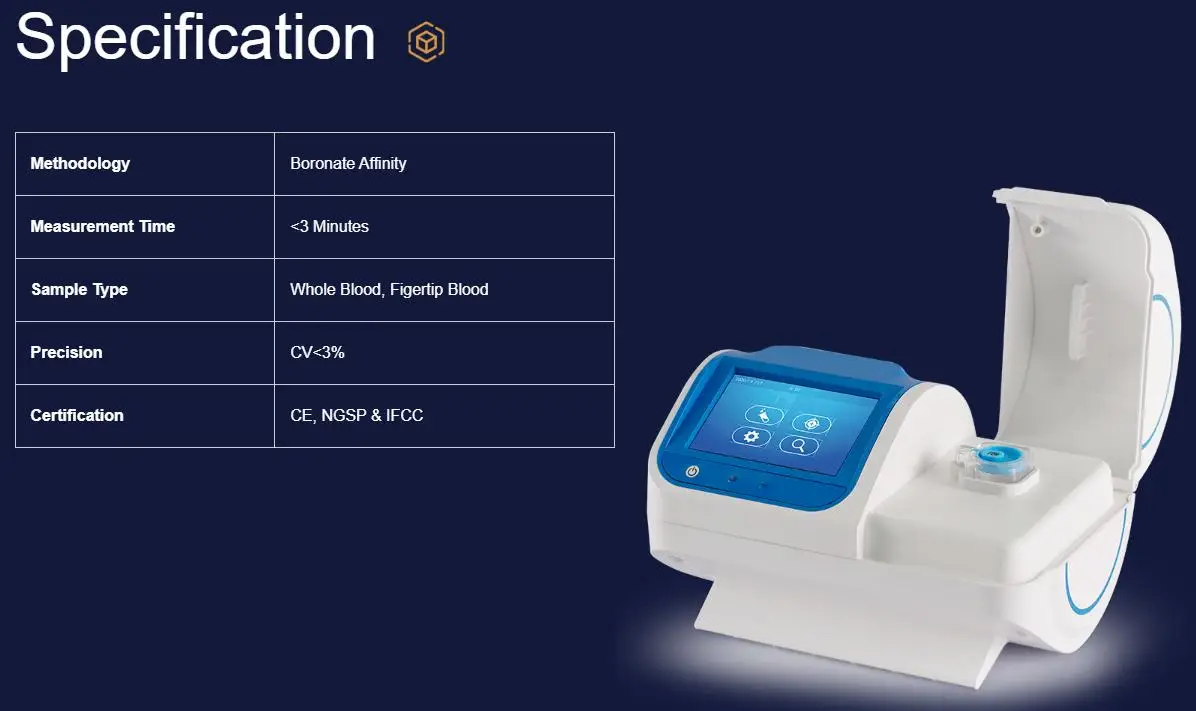 A1C Glycated Hemoglobin clinical POCT HbAlc Analyzer Single serving test machine