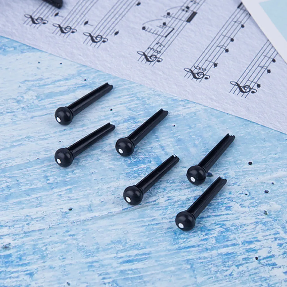 100Pcs Acoustic Guitar Bridge Pins Premium Plastic String Pegs for Vintage Style Sound Enhancement Replacement Fit All Brands