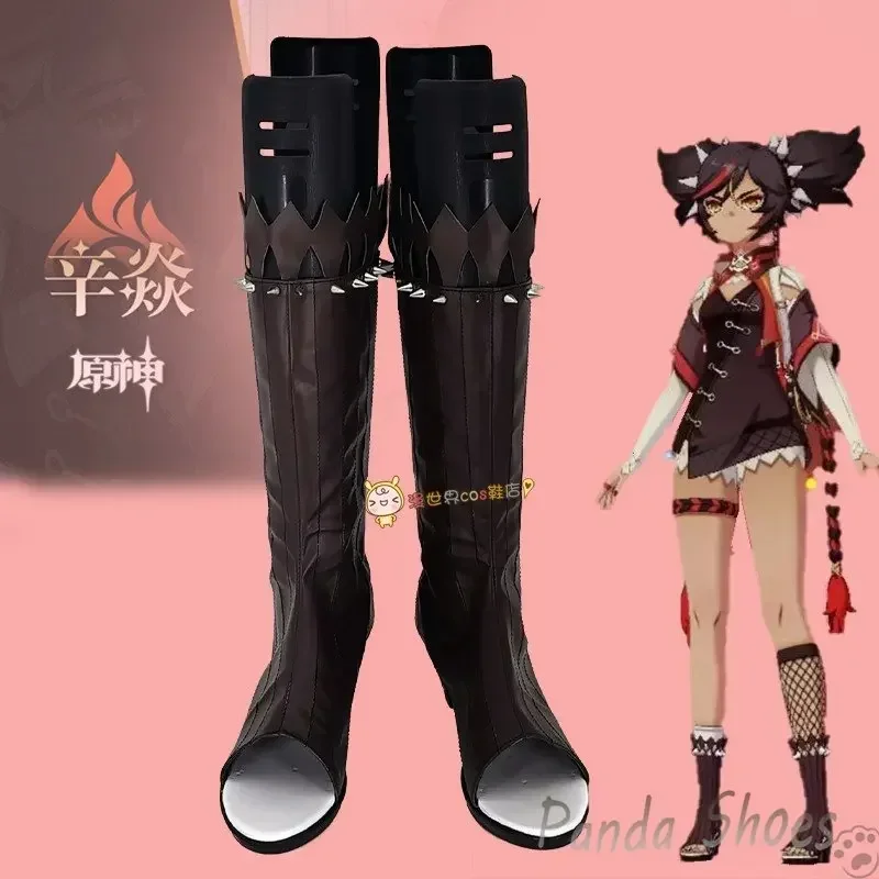 

Genshinimpact Xinyan Обувь для косплея Комикс Аниме Игра Cos Длинные сапоги Xin Yan Косплей Костюм Опора Обувь для Con Halloween Party