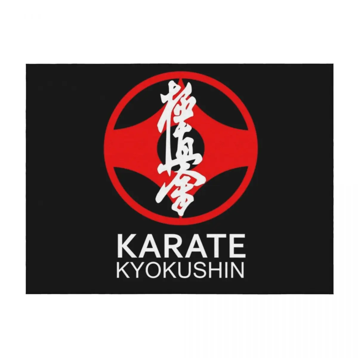 

Kyokushin Karate Symbol and Kanji White Text Throw Blanket Soft Big For Decorative Sofa Multi-Purpose christmas gifts Blankets