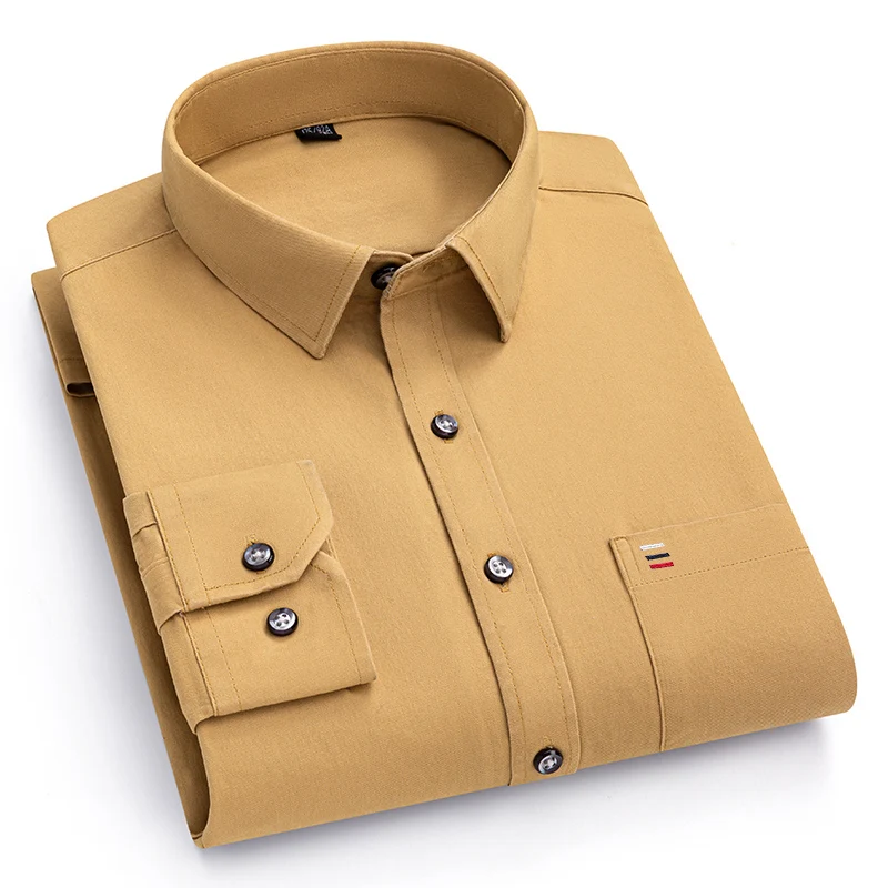 

Повседневные рубашки с длинным рукавом для мужчин, 100% хлопок, однотонные армейские зеленые рубашки оксфорда большого размера, верхняя одежда для повседневного использования, осенне-зимние рубашки