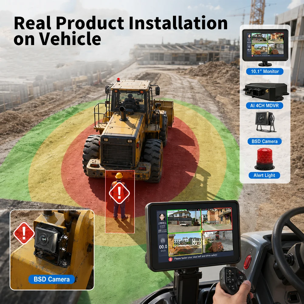 Forklift Collision Avoidance System with AI Camera Voice Alert for Warehouse Factory Logistics Yard Container Handling