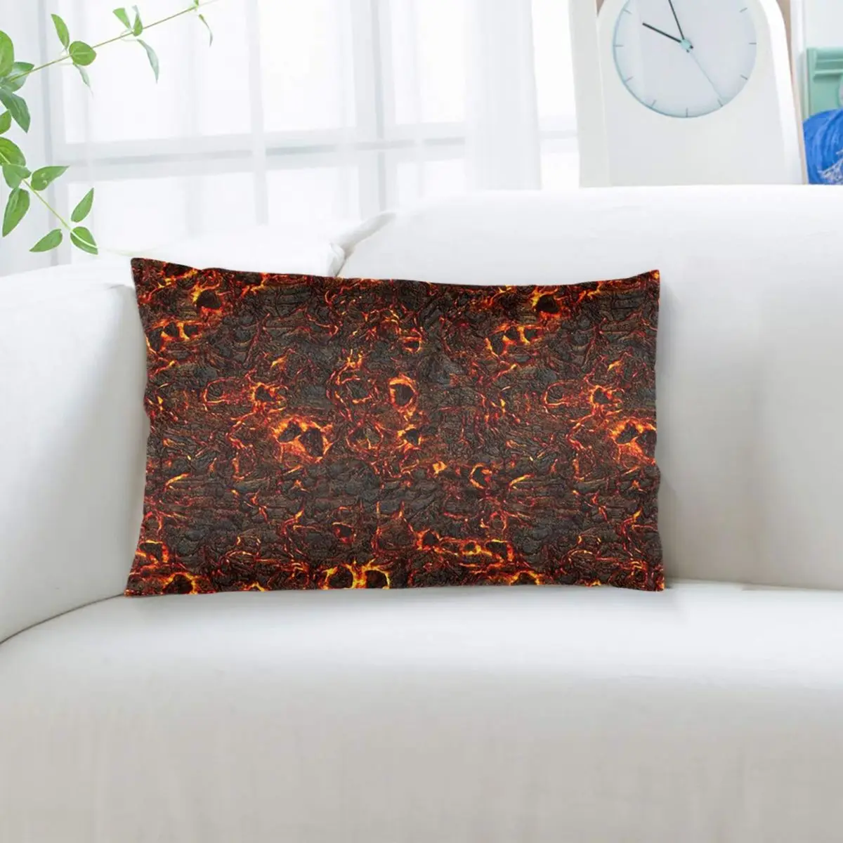 Magma Volcano Lava Fire Rectangle Pillowcase Cushion Cover Decor Bedroom Bed Home Comfort Throw Pillow