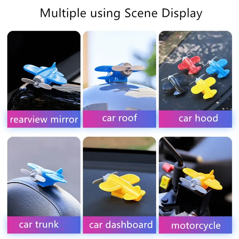 Motorcycle Propeller Bicycle Motorbike Handlebar Decoration Wind Powered LED Airplane Rearview Mirror  Cycling Riding Accessorie