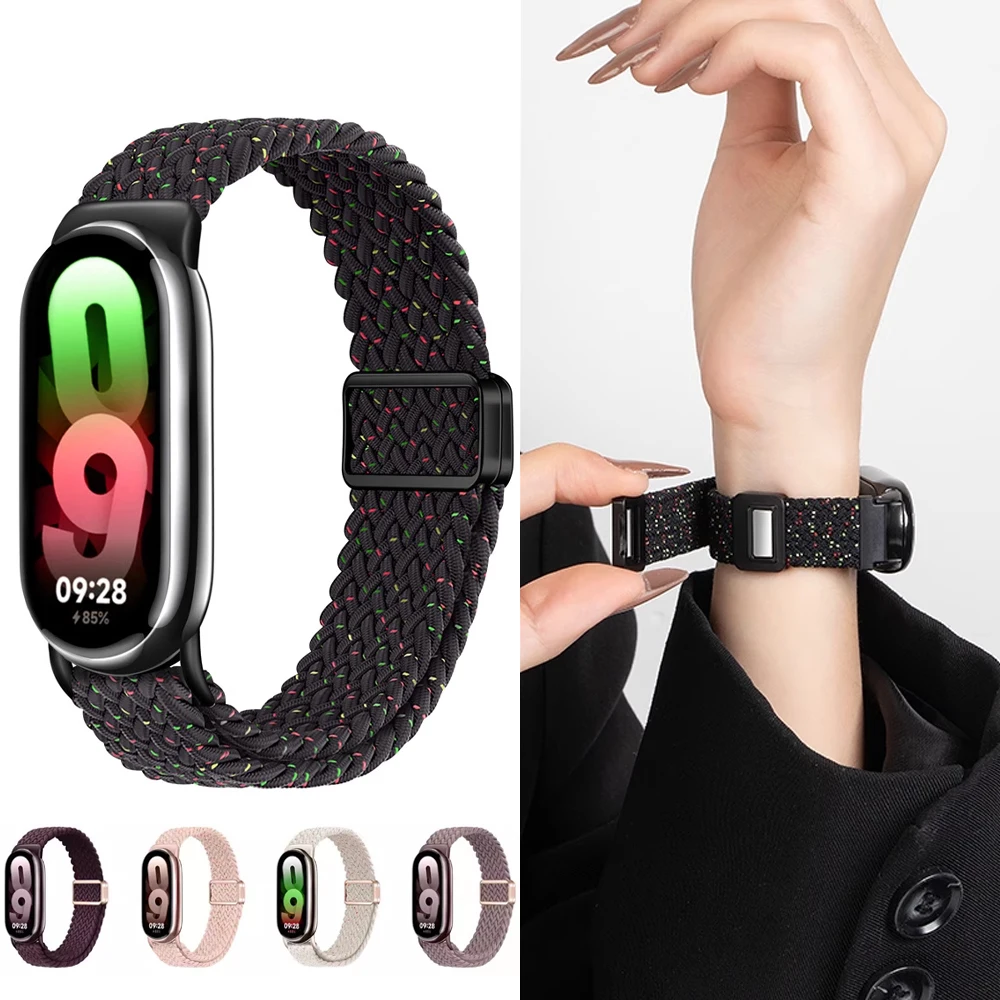 Watch Straps for Xiaomi Mi Band 10 9 8 NFC Replacement belt accessories magnetic Braided correa bracelet Miband 9 Miband 8 Strap