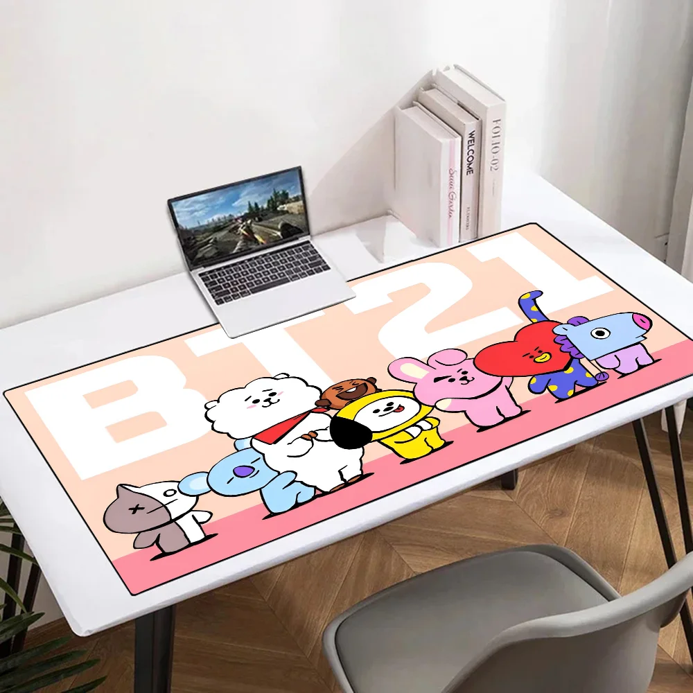 Korean Boy Group Mousepad Mouse Mat Desk Mat with Pad Gaming Accessories Prime Gaming XXL Keyboard Pad Padding Mat A-C-Bt21
