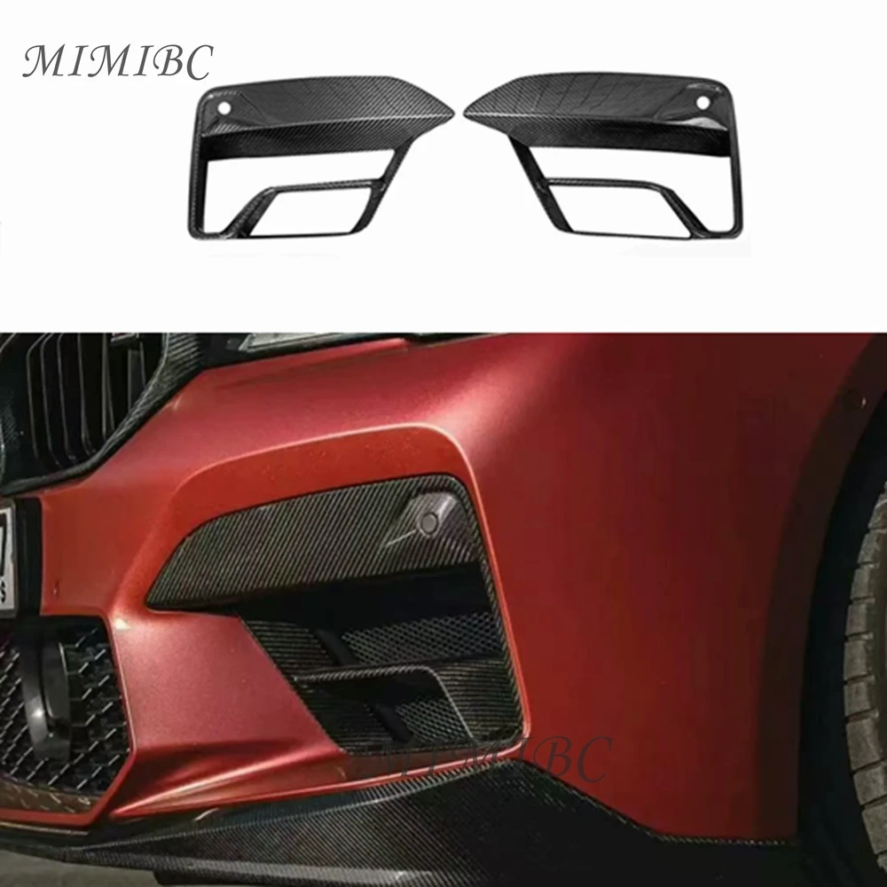 

FOR BMW F90 M5 2022+ Dry Carbon Fiber Sport Front Bumper Air Vent Trim Splitter Cover Fog Ligth Intake Lamp Bezel Frame