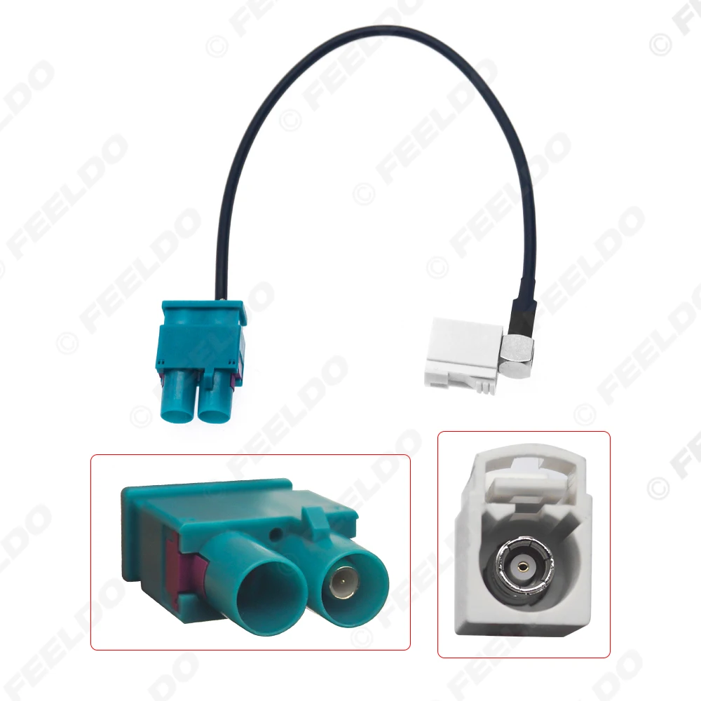 5Pcs Twin FAKRA-Z Male To Single FAKRA-B Female For Car Stereo Antenna Aerial Adapter Lead