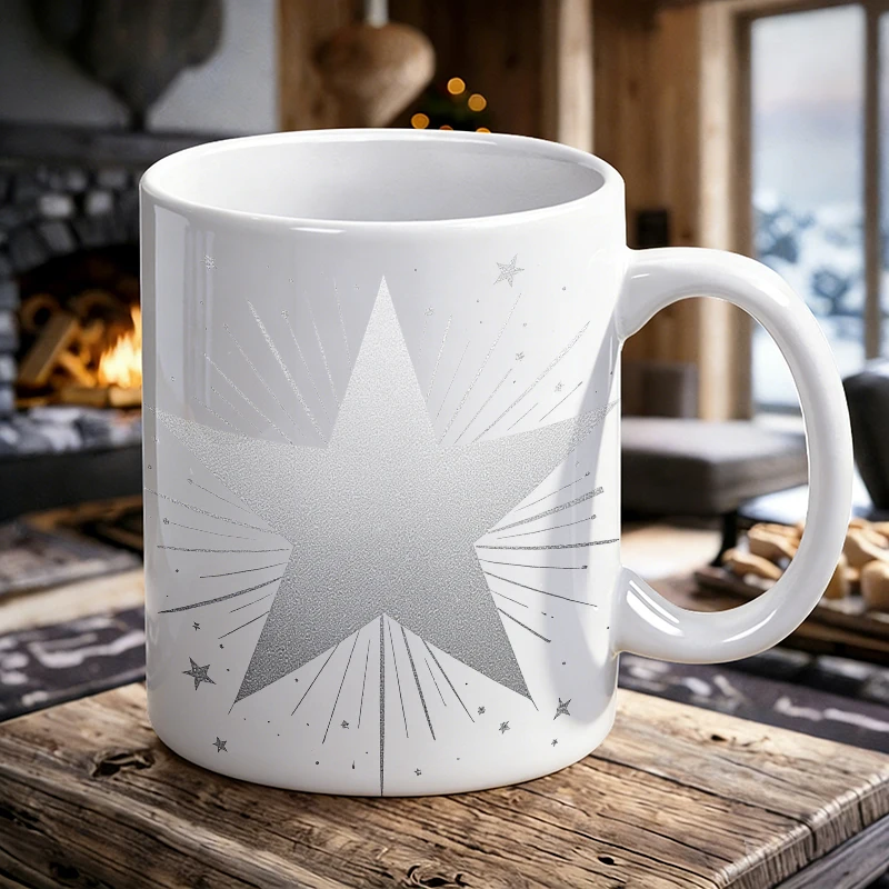 

Minimalist Shiny Star Ceramic Mug, Coffee Cup, Milk Cup, Office Tea Cup, Drinking Cup, Gift for Friends, Fade-Resistant