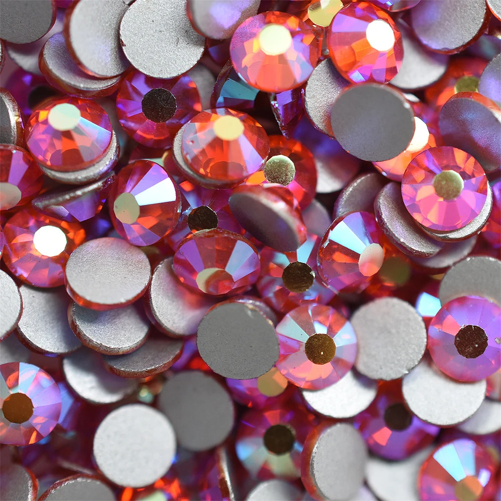 1440PCS SS16 SS20 Glass Hyacinth AB Orange Red FlatBack Rhinestones Nail Art Decorations Glitter Diamond Part Supplies Crystal