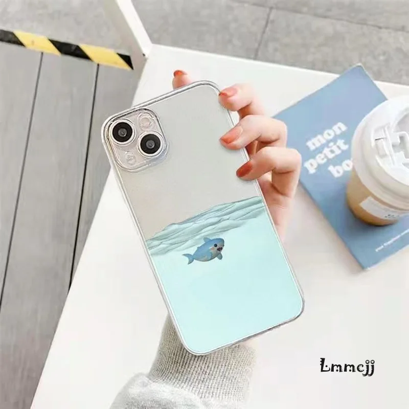 Lmmcjj Cartoon Cute Shark Phone Case For Samsung Galaxy A54 A52 A53 A13 A14 S23 Ultra S22 Plus S21 FE A31 A32 A23 Silicone Cover