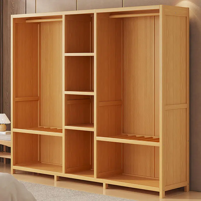High-quality Simple Modern Solid Wood Bedroom Wardrobe Foldable Home Furniture Storagepromote sales