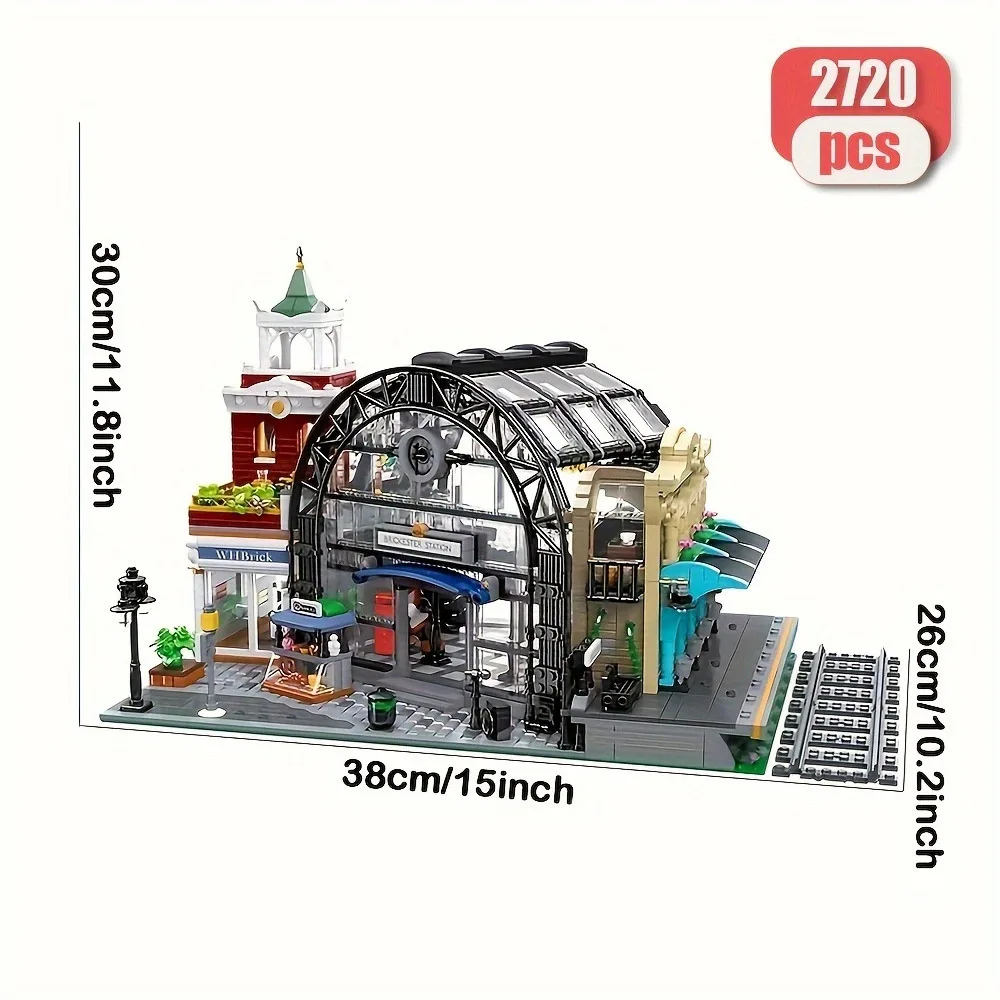 Auf Lager Technisches kreatives The Meeting Point-Design mit leichtem Street View-Modell, Spleißziegel-Baustein für Kinder, 2720 Stück