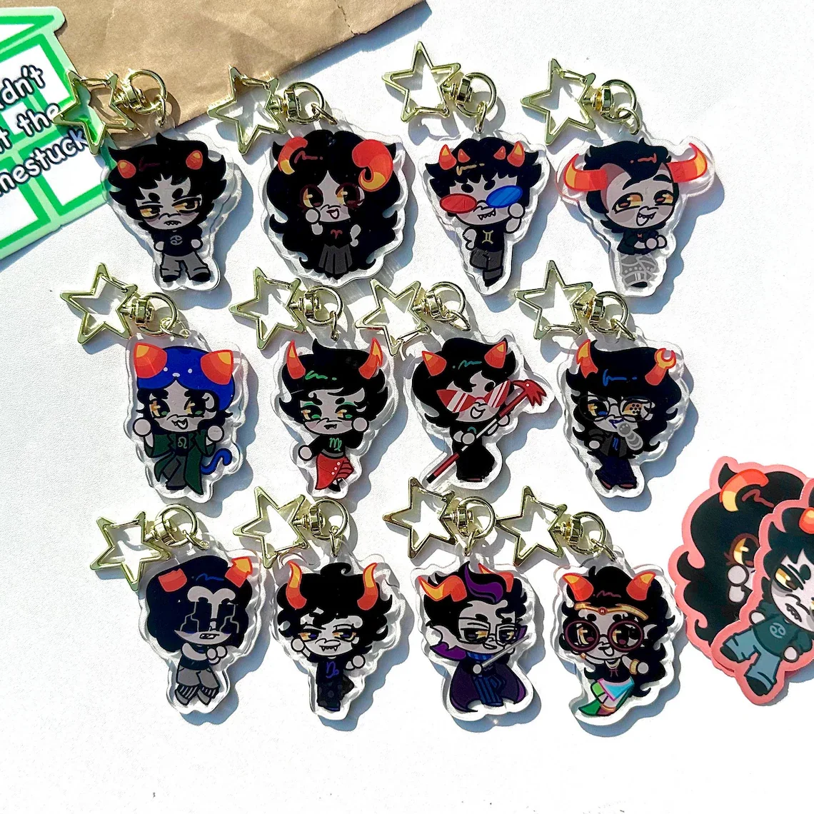 Homestuck Beta Troll Acrylic Keychain Pendant 2 Inches Character Toy for Geeks And Nerd Gifts