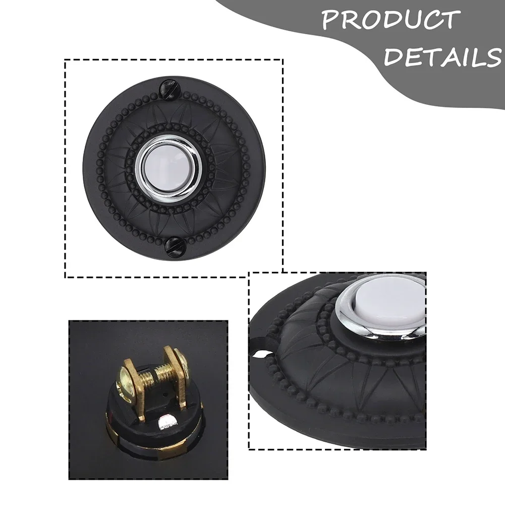 Tombol tekan bel pintu, dengan 2 buah sekrup dengan LED tahan air untuk pengganti pintu depan rumah, bel pintu besi bulat, tombol tekan