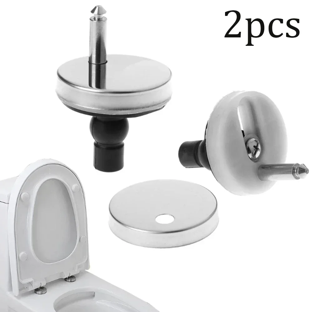 2PCS Toilet Seat Hinges Top Fix Hinge Pack Mountings Replacement Release-Quick Fitting Hinge Pack Toilet Bathroom Accessories