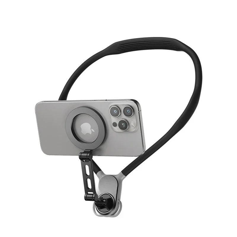 

mobile phone neck bracket, live teaching shooting, riding anti-shake video, magnetic attraction