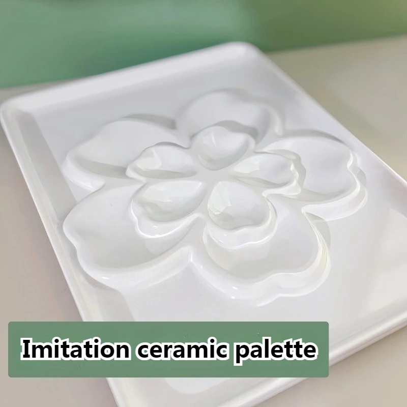 Flower Shape Nano Imitation Ceramic Palette Multi-grid Watercolor Paint Painting Palette Easy To Clean Painting Art Supplies