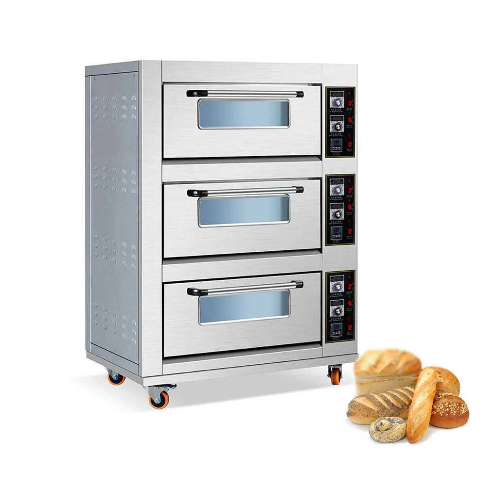 

Stainless steel restaurant baking equipment electric commercial deck oven bread bakery oven