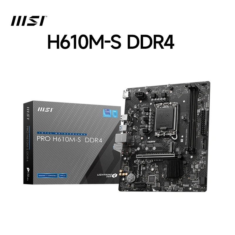دعم وحدة المعالجة المركزية Intel 12th/13th 12400F/12490F/13400F(INTEL H610/LGA 1700) PCIe 4.0 MSI PRO H610M-S DDR4 64GB Micro ATX اللوحة الأم