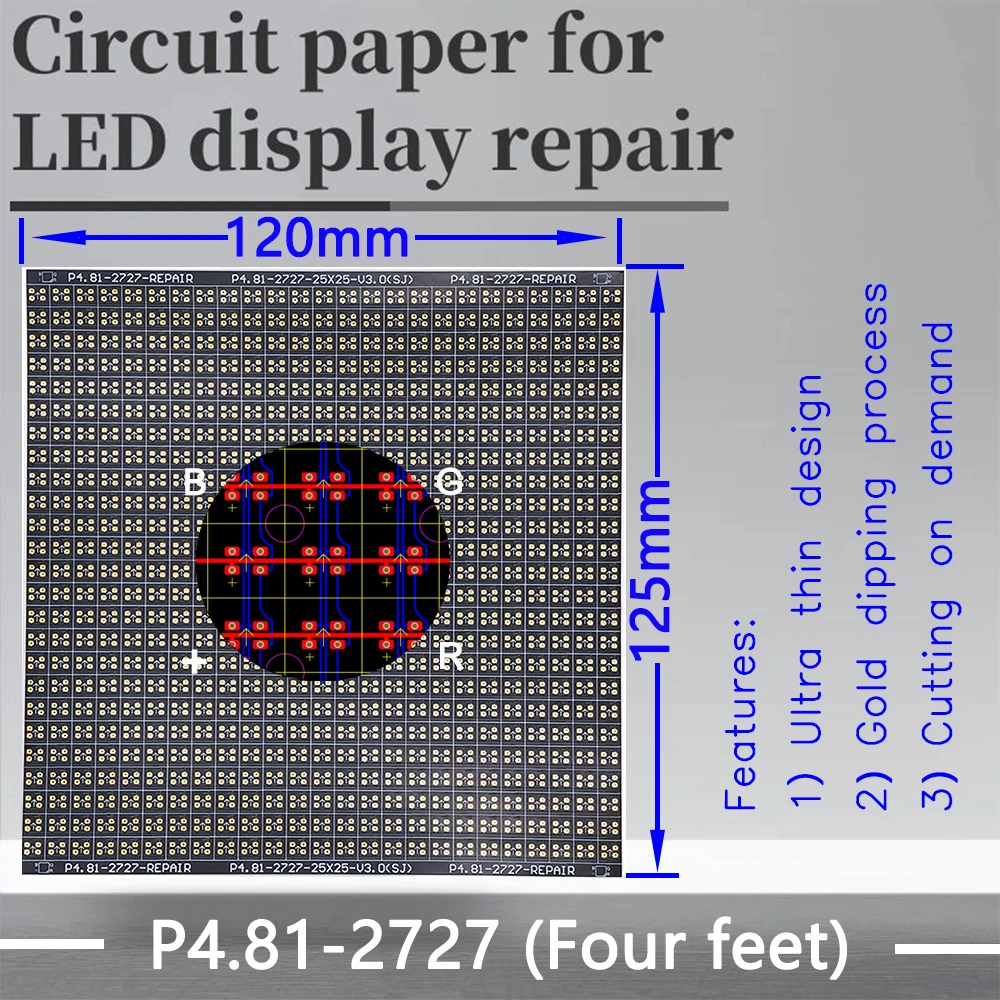 P4.81-2727（FF） Circuit Paper,Four feet ，120X125mm ,Used for repairing damaged PCB pads